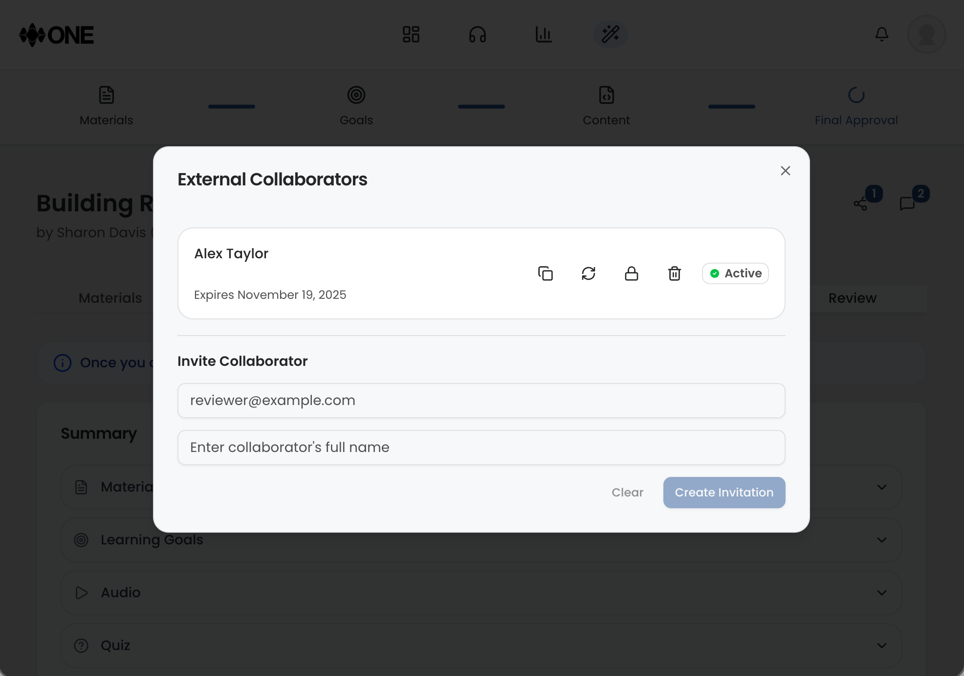 Collaborator compliance permissions
