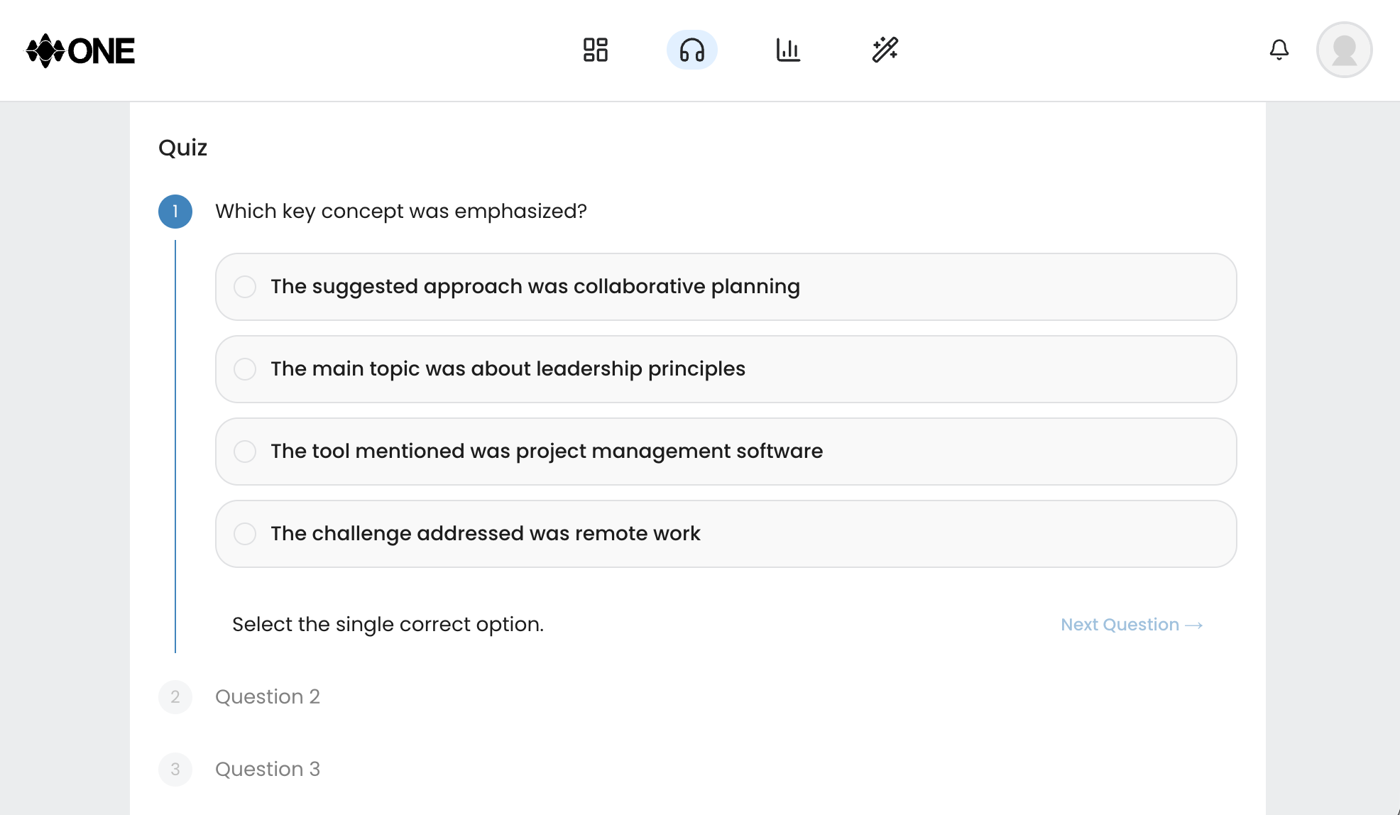 Quiz results analytics