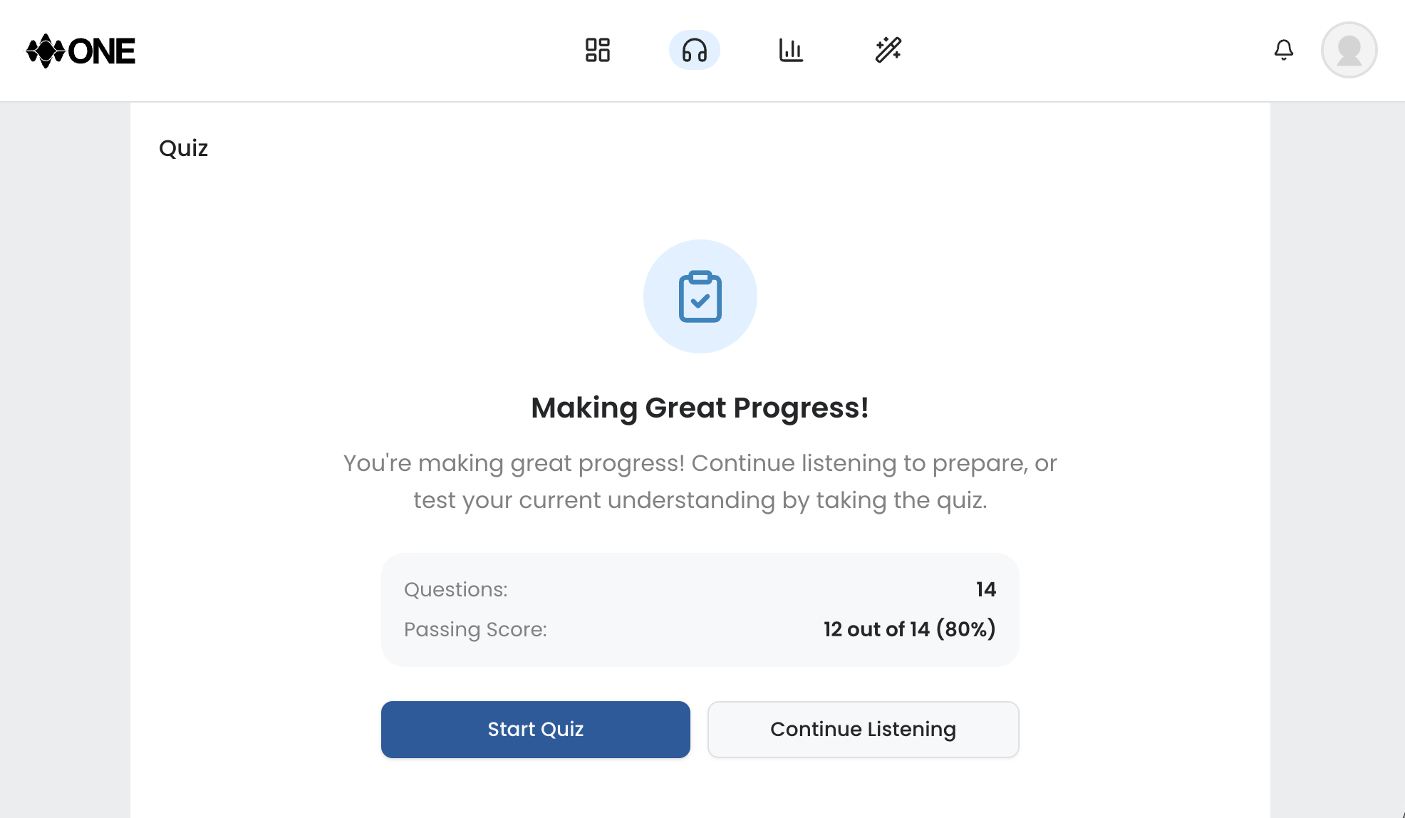 Learner taking a quiz